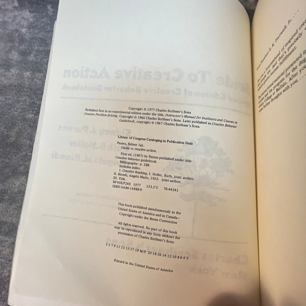 Guide To Creative Action Revised Edition Creative Behavior Guidebook Parnes - Picture 4 of 5